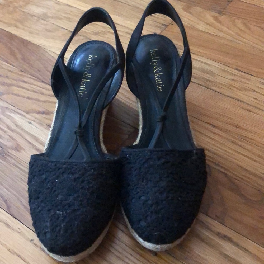 Black platforms.